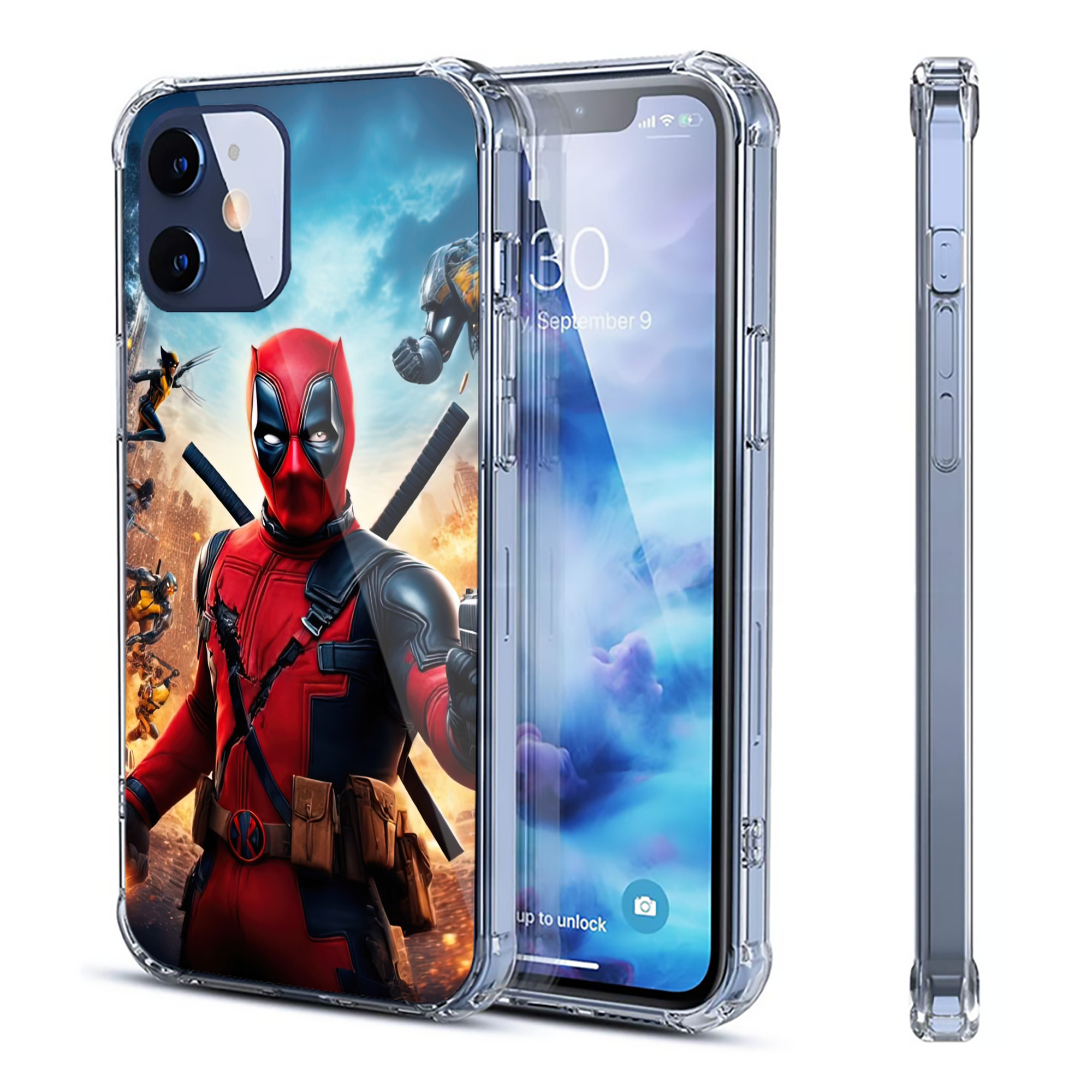 （画像用） Deadpool デッドプール 【iPhone 12シリーズ対応】透明スマホケース（クリアソフトケース）